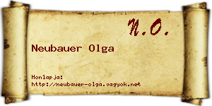 Neubauer Olga névjegykártya